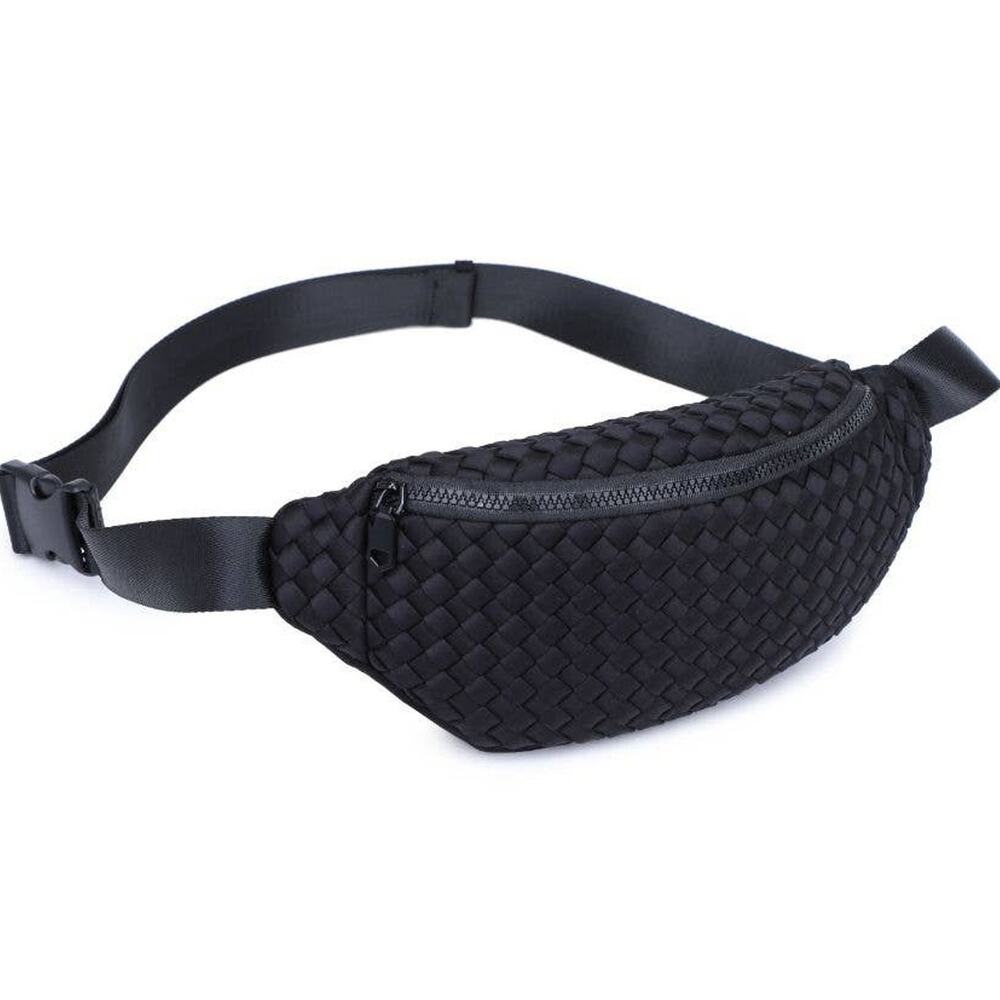 Aim High Woven Neoprene Belt Bag Fanny Pack Sling Bag Black - Picture 2 of 7
